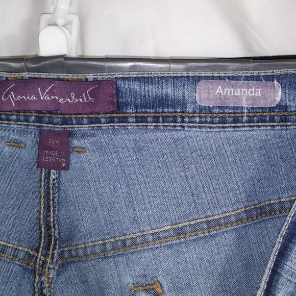 Gloria Vanderbilt Jeans Women's Blue Straight Leg Y2K Plus Size 22W Short - Picture 3 of 8